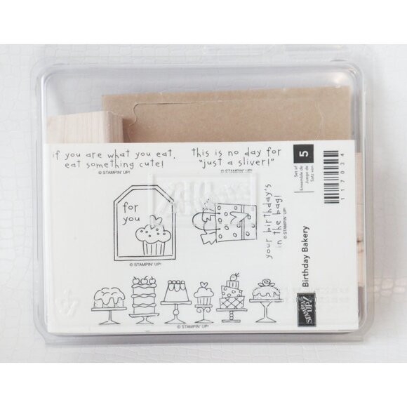 5 Vintage Rubber Stamp Birthday Bakery  Stampin Up For You Desserts Present - Picture 1 of 2